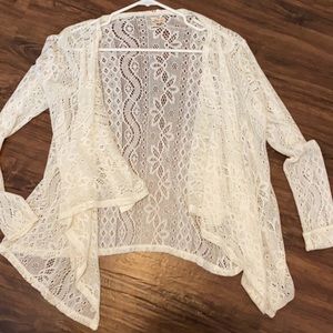 Hollister Sweaters | Hollister White Lace Cardigan | Color: White | Size: S | Sydneyjan's Closet